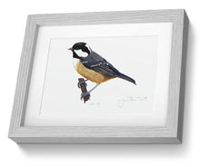 framed Coal Tit bird painting fine art print