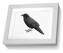 Framed Raven Print Bird Painting Art Print